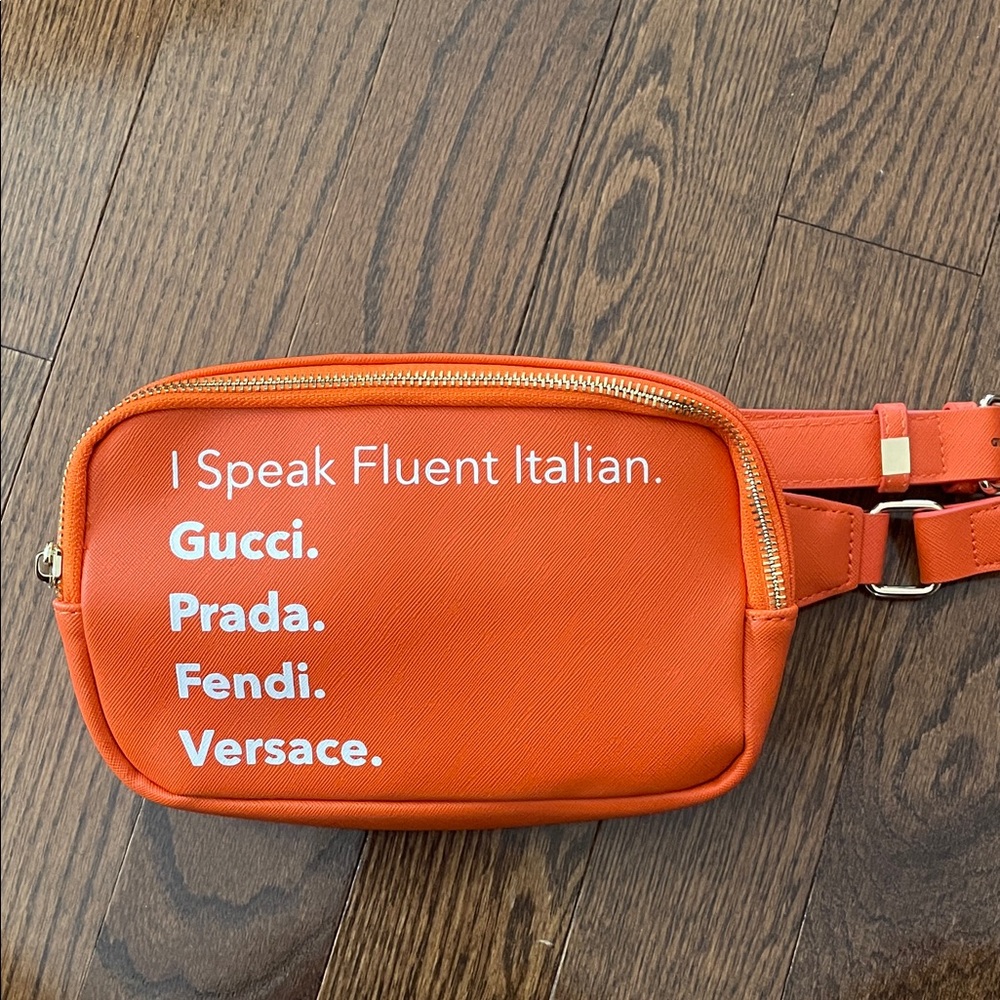 Orange Italian Designer-Inspired Belt Bag
